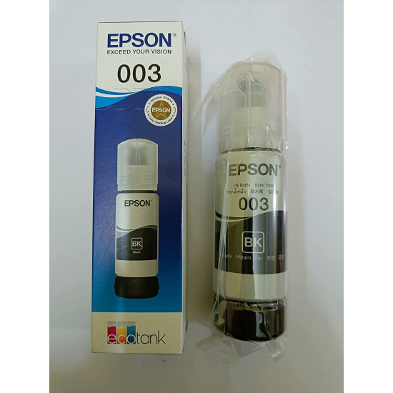 Epson 003 65 ml Black Ink Bottle; Compatible with :L3110 /L3101/ L3150 / L4150 / L4160 / L6160 / L6170 / L6190 Epson Printer Models Epson 003 65 ml Black Ink Bottle; Compatible with :L3110 /L3101/ L3150 / L4150 / L4160 / L6160 / L6170 / L6190 Epson Printer Models