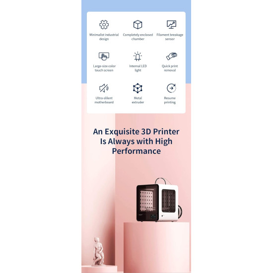 Creality CR-200B 3D Printer | Enclosed Chamber Design | Filament Sensor | Large Touch Screen | Resume Printing Function | Print Size: 200x200x200mm by WOL3D Creality CR-200B 3D Printer | Enclosed Chamber Design | Filament Sensor | Large Touch Screen | Resume Printing Function | Print Size: 200x200x200mm by WOL3D