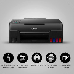 Canon PIXMA G670 All-in-One 6-Colour Inktank Wi-Fi Photo Printer, Black, Standard