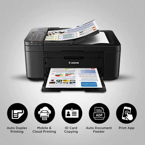 Canon E4270 All-in-One Ink Efficient WiFi Printer with FAX/ADF/Duplex Printing (Black)