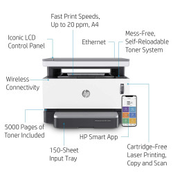 HP Neverstop Laser MFP 1200nw Printer for Businesses