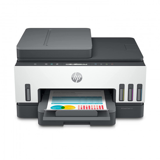 HP Smart 750 WiFi Duplex Printer with Smart-Guided Button, Print, Scan, Copy, Wireless and ADF