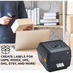 Zebra ZD220t Thermal Transfer Desktop Printer for Labels, Receipts, Barcodes, Tags, and Wrist Bands, Print Width 4 in, USB, ZD22042-T0GG00EZ - BIS 2020 Model